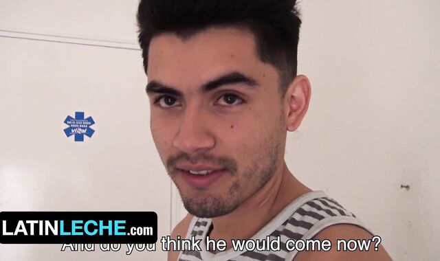 Hunk Latino Soldier Joins two Lad Fellows And Makes Them Slobber On His Giant Stud-Meat - Mexican Leche