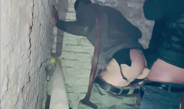 two Military Cubs pulverize no condom in dungeon space