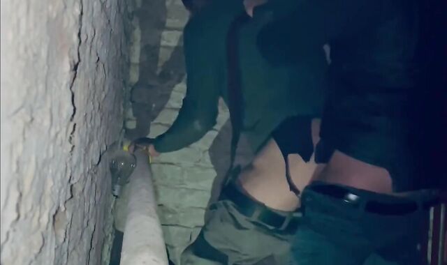 two Military Cubs pulverize no condom in dungeon space
