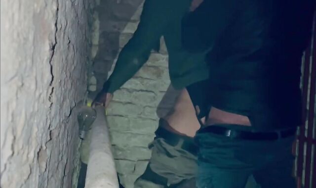 two Military Cubs pulverize no condom in dungeon space