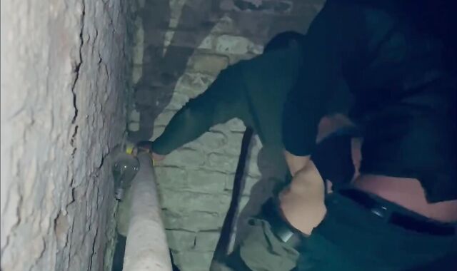 two Military Cubs pulverize no condom in dungeon space