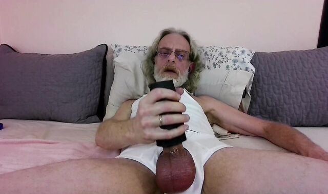 JerkinDad14 - Holiday Goon Bate Sesh elderly fag boy In underclothing Jacking Slimy Poz ten-Pounder Plus big climax