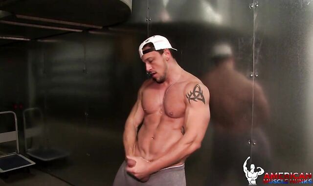 AmericanMuscleHunks - Rock Hard Torn Joey D in uniform stroking Joey