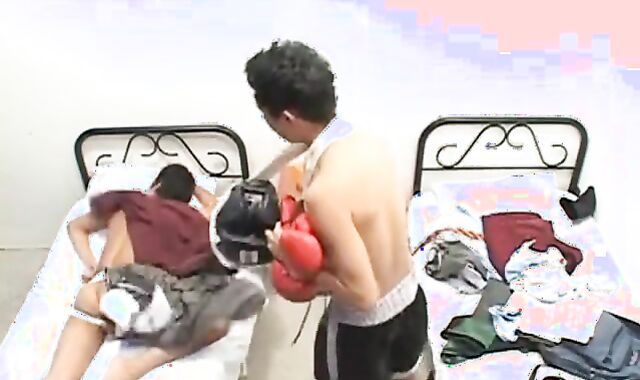 College studs In Dorm Guest Bedroom Give Blowjobs And bang fap off And Jism Shots