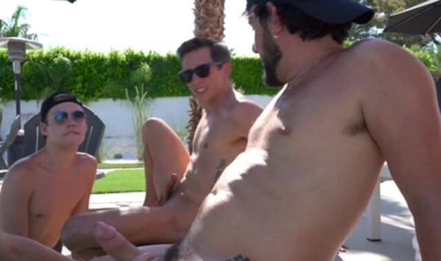 Family Pipe: Employee Derek Allen beside Taylor Reign romping