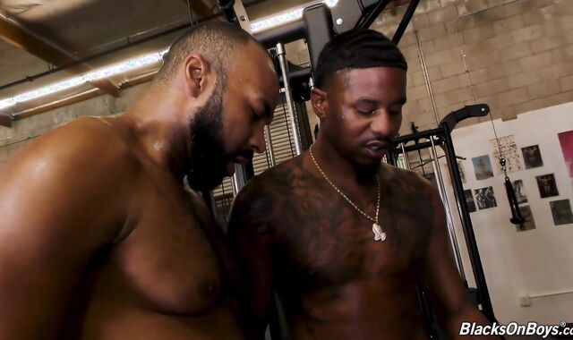 BlacksOnBoys: Riley Mitchel compete in the gym