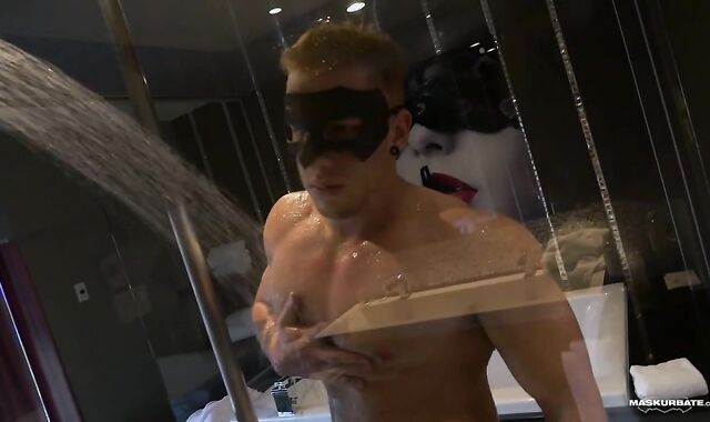 Maskurbate: Very super-steamy Frank humid tucking stiff in douche