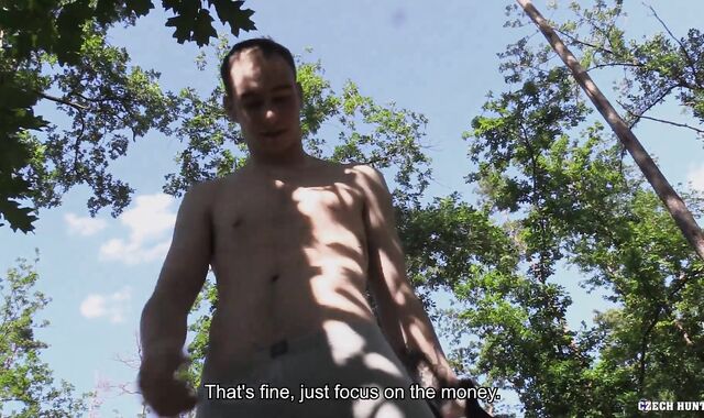 CzechHunter - Czech twink Hunter hand-job outdoors