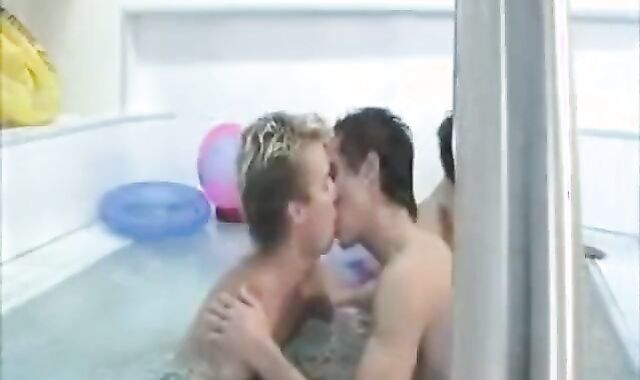 4 in nature's outfit gay males In Pool