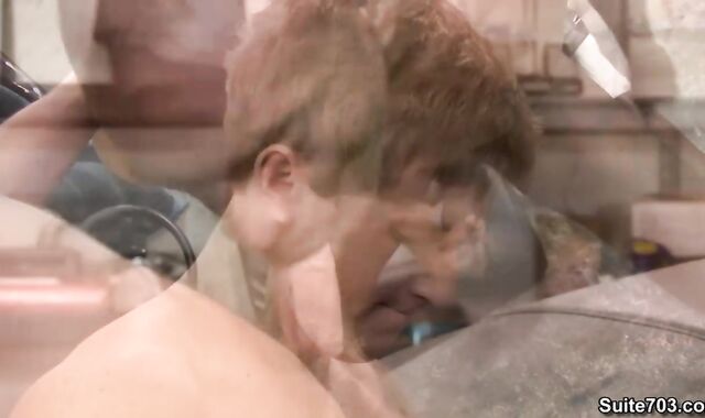 Men Rock Firm at Work: Blond hair Diesel Washington rock-rigid caboose tonguing