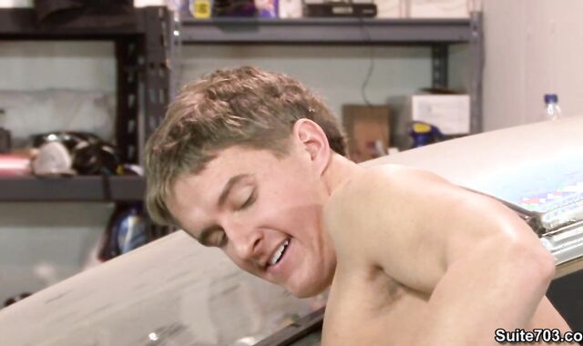 Men Rock Firm at Work: Blond hair Diesel Washington rock-rigid caboose tonguing