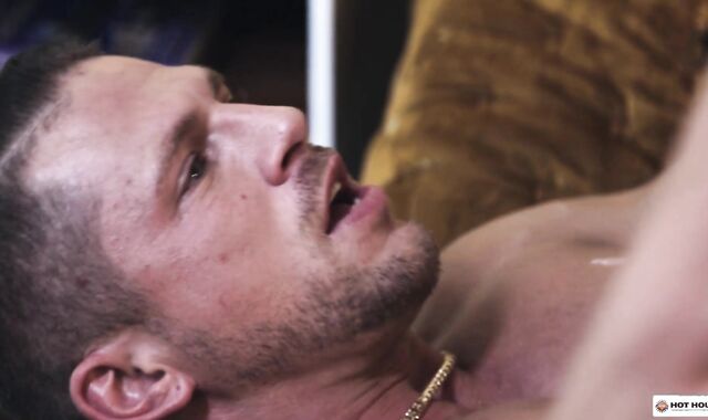 Crimson-Warm House: Tattooed Logan Aarons sans a love glove butt licking outdoors