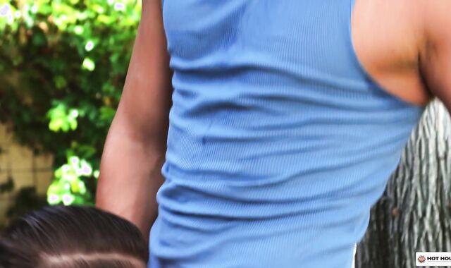 Crimson-Warm House: Tattooed Logan Aarons sans a love glove butt licking outdoors