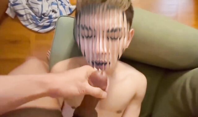 fag Thai blowage Office chap sans a rubber pulverized Doggie-Style On Couch