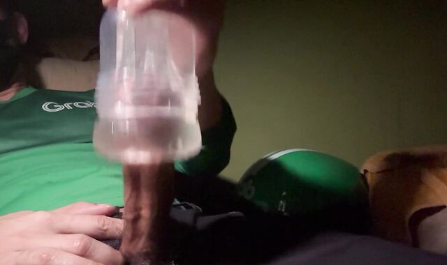 Delivery chap wank off After Work All Day.