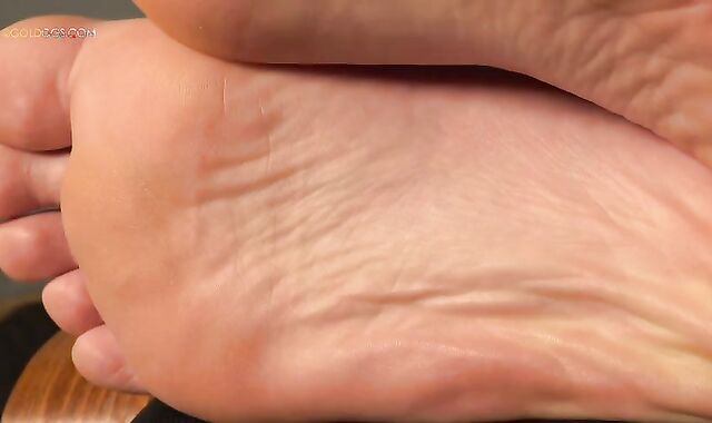 lusty Light-Haired teenage draining off Solo And Feet