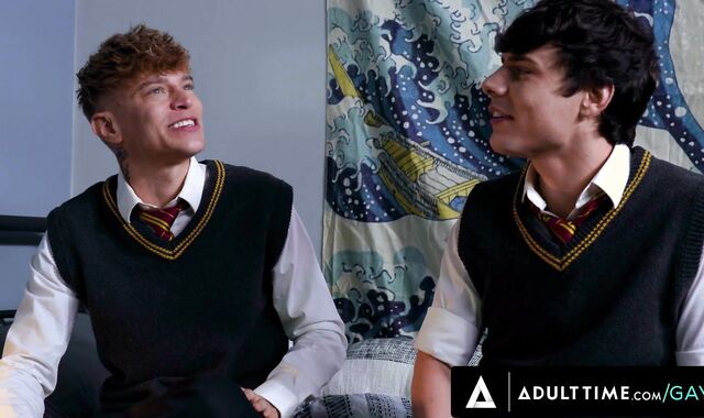 ADULT TIME - sexually thrilled teenager Asher Day Rides His Roomie Harley Xavier's beef whistle After Caught Fapping