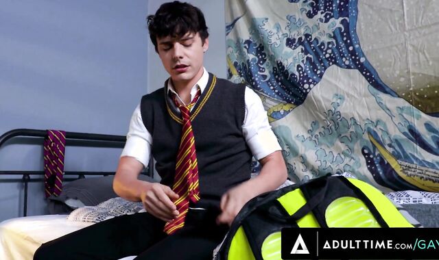 ADULT TIME - sexually thrilled teenager Asher Day Rides His Roomie Harley Xavier's beef whistle After Caught Fapping