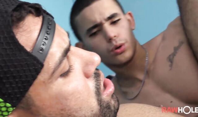Rawhole: Wooly latino youngster Dante slurps thick nut sack