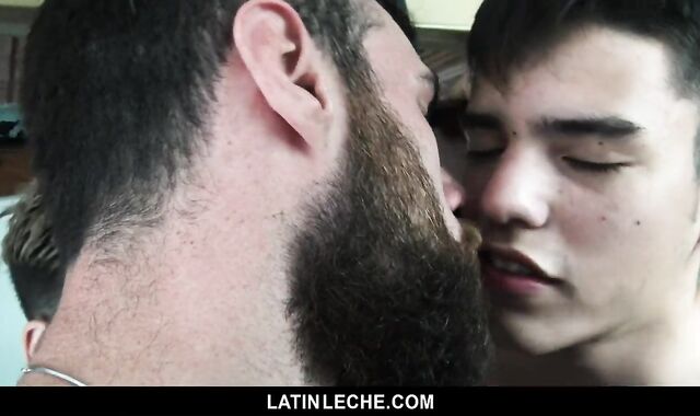 unshaved Spanish father Gives 2 youthful Otters A blowjob hookup