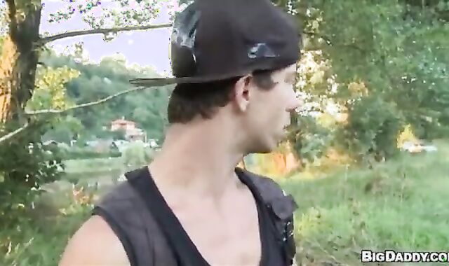 homo-for-pay dude receives fat ramrod In Park