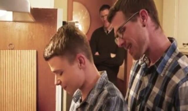 enthralling legal age teen Barebacked By two Daddys