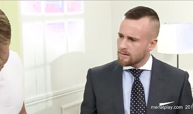 Painter Rips Suit Of Office Worker