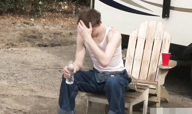 Inked youngster enjoying phat dude-meat daddy