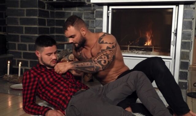 Bromo - Tatted european bear John D needs love glove-free-for-all jism shot