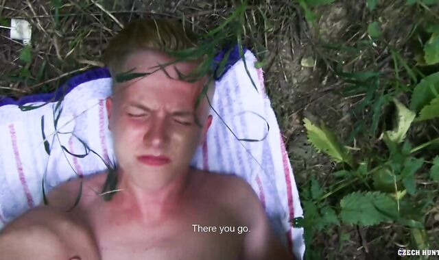 Outdoor POINT OF VIEW drill with a meatpipe-crazed teenie cutie