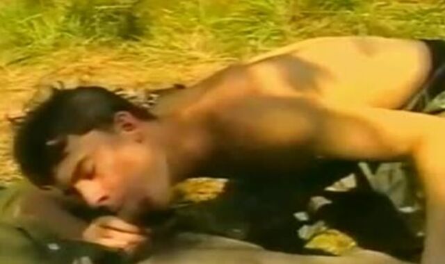 QueerVids boyz bashing chocolate fuck-hole and Jizzing On chocolate fuck hole