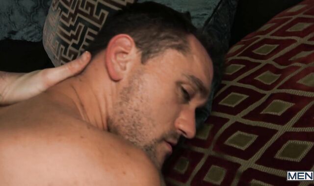 GodsOfMen: Muscle and inked fag without a condom drooling indoors