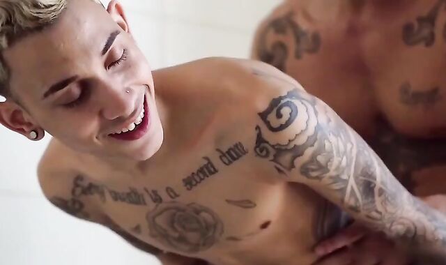 Tattooed twunk Bottom Romped