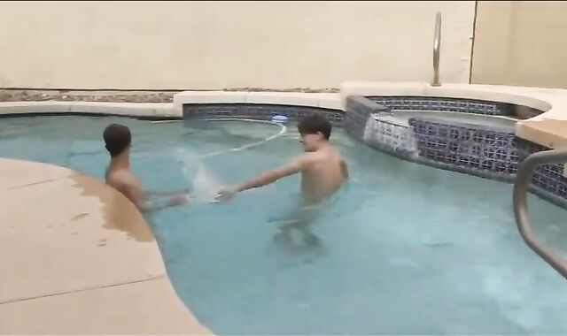 messy lads wet plumbing.(two).