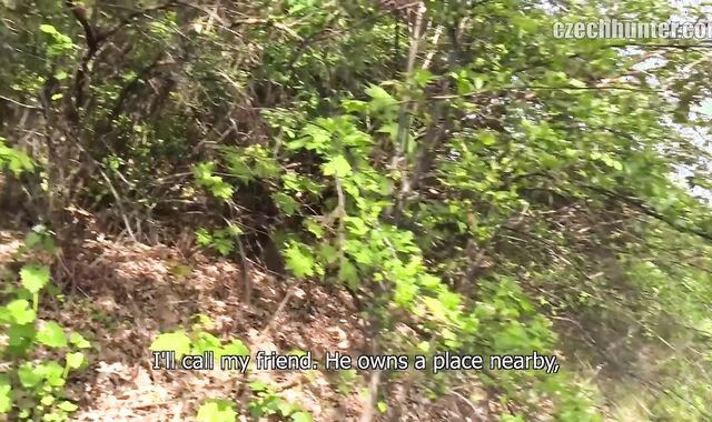 Czech teenager with lusty blondie hair bangs in a park