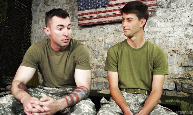 Activeduty: Muscle dark-haired Cody draining good-sized salami