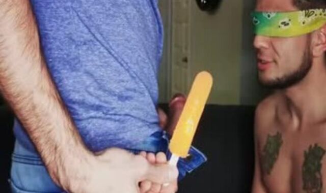 Blindfolded Roommate receives ramrod To Distract Him