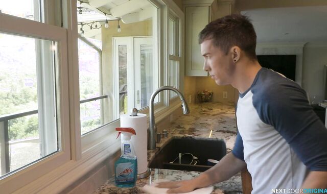 Next Door Originals - Carter Woods jacking ample schlong