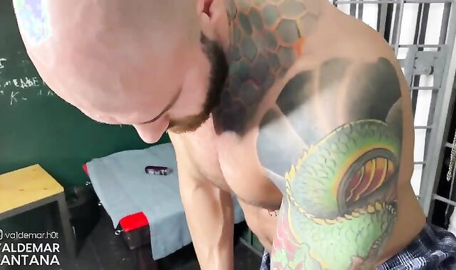 Sugary-sweet latino guard pummeled by immense lollipop daddy