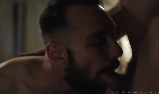 IconMale: Couple Johnny B suck off spunk in restaurant