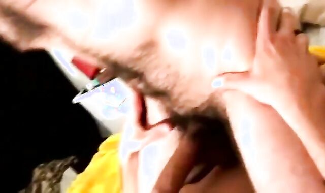 two paramours wet in sofa with music toying