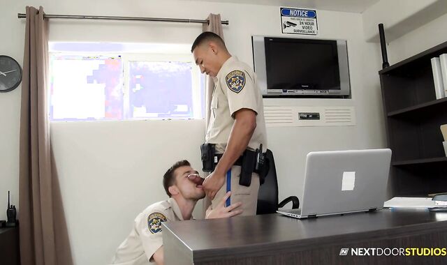 Next Door Originals: Latino Princeton Price in uniform anilingus