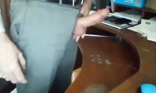 Grandpa in Suit Masturbating