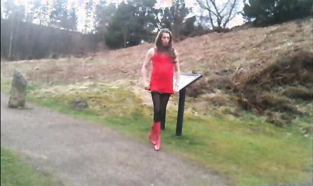 Tranny undressing in public