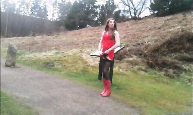 Tranny undressing in public