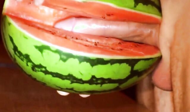 fruit fuck and self swallow - the best comes after cumming