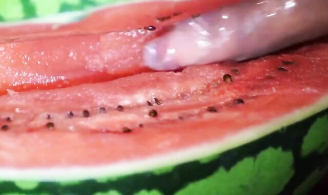 fruit fuck and self swallow - the best comes after cumming