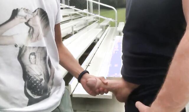 Two athletes meet on the Sportsfield.