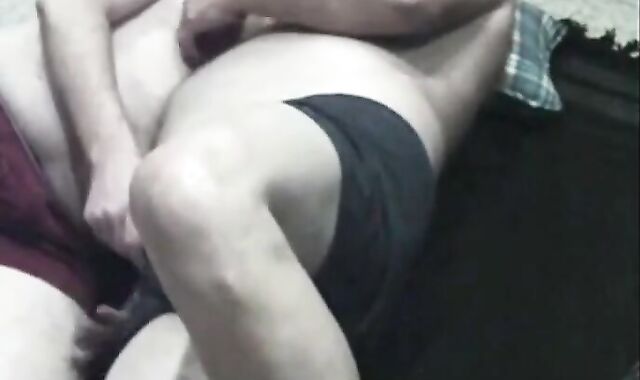 Mature grandpa silver bear and younger play