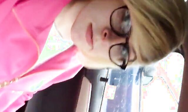 Cute Sissy Cums In The Car